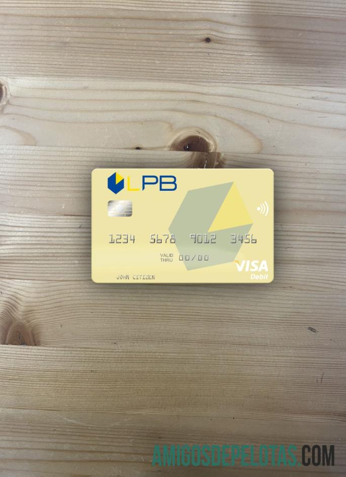 Letônia LPB Bank Visa Cartão de Débito Photolook Front exemplo real